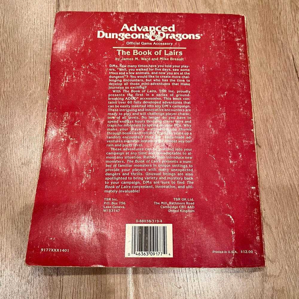 Advanced Dungeons & Dragons TSR 9177 AD&D - The Book of Lairs - Ref3 Book - Picture 3 of 5